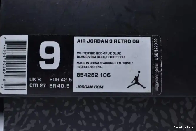 MaikeSneakers Retro 854262-106 Air Look 3 First Blue Air True Jordan Nike 0616